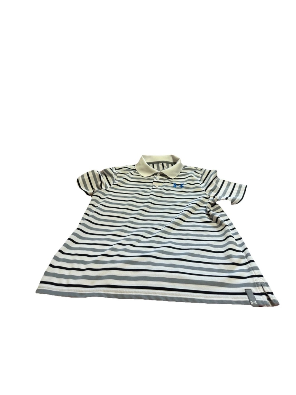 Under Armour Boys Grey Loose Fit Short Sleeve Polo! Large